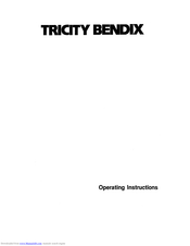 TRICITY BENDIX SI300W Operating Instructions Manual