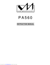 Van Medevoort PA560 Instruction Manual