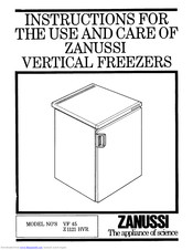 Zanussi Z 1121 HVR Use And Care Instructions Manual