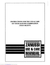 Zanussi MCE975 Instructions For Use And Care Manual