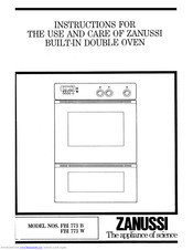 Zanussi FBI 773 W Instructions For Use And Care Manual