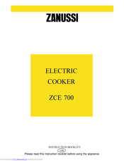 Zanussi ZCE 700 Instruction Booklet