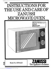 Zanussi MW622D Instructions For Use And Care Manual