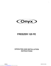 Onyx 125 FE Operating And Installation Instructions