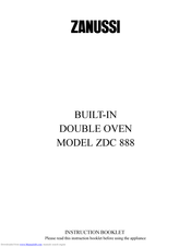 Zanussi ZDC 888 Instruction Booklet