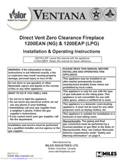 Valor VETANA1200ENG Installation & Operating Instructions Manual