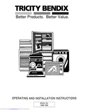 TRICITY BENDIX CWD 1000 Operatng And Installation Instructions