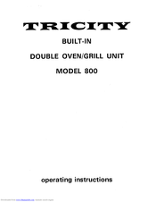 Tricity Bendix TRICITY 800 Operating Instructions And Owner's Manual