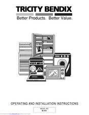 TRICITY BENDIX SI 510 Operating And Installation Instructions