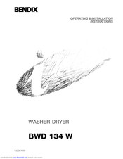TRICITY BENDIX BWD 134 W Operating & Installation Instructions Manual