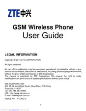 Zte GSM Wireless Phone User Manual