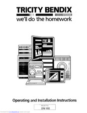 TRICITY BENDIX CPW 1000 Operating And Installation Instructions