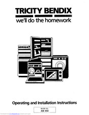 TRICITY BENDIX AW450 Operating And Installation Instructions