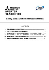 Mitsubishi Electric FR-F800 Safety Stop Function Instruction Manual