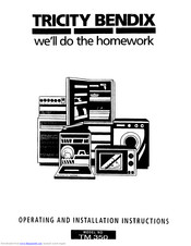 Tricity Bendix TM 350 Operating And Installation Instructions