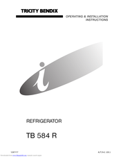 TRICITY BENDIX TB 584 R Operating & Installation Instructions Manual