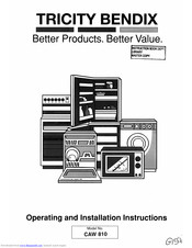 TRICITY BENDIX CAW 810 Operating And Installation Instructions