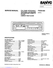 SANYO FXCD-550 - Radio / CD Service Manual