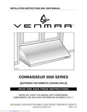 Venmar CONNAISSEUR 3000 SERIES Installation Instructions And User Manual