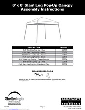 ShelterLogic 22568 Assembly Instructions Manual