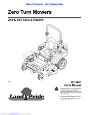Land Pride Accu-Z Razor Z48 Parts Manual