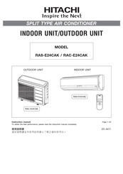 Hitachi RAC-E24CAK Instruction Manual