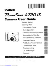 Canon Power Shot A 720 IS User Manual