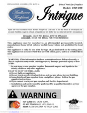 Ambiance Fireplaces Intrigue INT-200 Installation And Operating Manual