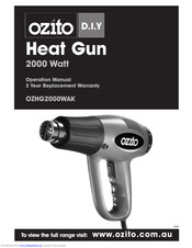 Ozito OZHG2000WAK Operation Manual