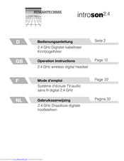 HumanTechnik Introson 2.4 Operation Instructions Manual