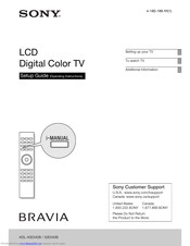 Sony Bravia KDL-32EX40B Setup Manual