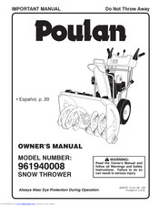 Poulan Pro 961940008 Owner's Manual