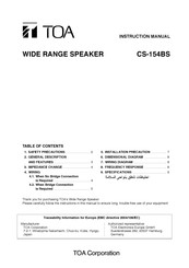 Toa CS-154BS Instruction Manual