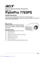 Acer PalmPro 7763PS Operating Manual