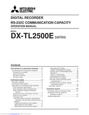 Mitsubishi Electric DX-TL2500E Operation Manual