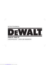 DeWalt LASERCHALKLINE DW087-XE Instruction Manual