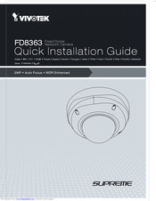 Vivotek Supreme FD8363 Quick Installation Manual