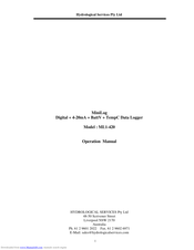 Hydrological Services ML1-420 Operation Manual