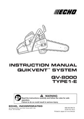 Echo QUIKVENT SYSTEM QV-8000 TYPE1-E Instruction Manual