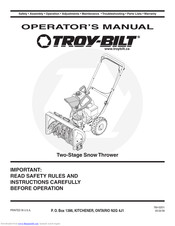 Troy-Bilt Two-Stage Operator's Manual