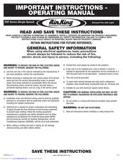 Air King ESF Series Operating Manual