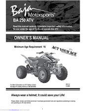 Baja Motorsports BA 250 ATV Owner's Manual