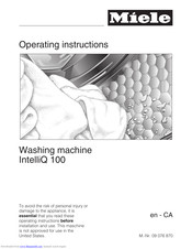 Miele IntelliQ 100 Operating Instructions Manual