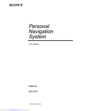Sony NV-U70 - NAV-U Portable GPS Navigator User Manual