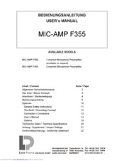 Lake People MIC-AMP F350 User Manual