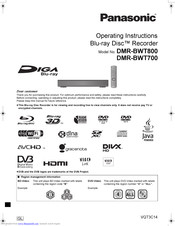 Panasonic DMR-BWT800 Operating Instructions Manual