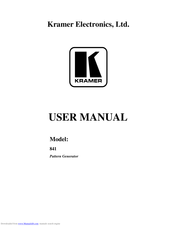 Kramer 841 User Manual