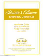 Baby Lock Elissimo & Elissimo GOLD BLSO-BF2 Installation Manual