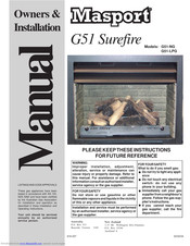 Masport G51 Surefire Owners & Installation Manual