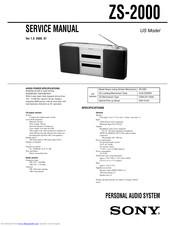 Sony ZS-2000 Primary Service Manual